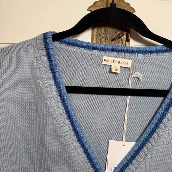 Roller Rabbit Lucien Cardigan, NWT! Size XL, Light Blue! - Picture 2 of 4